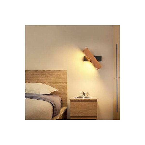 360° drejelig LED væglampe - 31x4x4,5CM - 4W Varm Hvid - Til soveværelse, stue, gang, trappe, hotel KLB