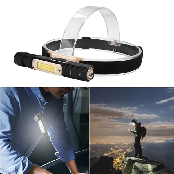 LED arbejdslys lommelygte XPG + COB 90° foldbar + magnet KLB
