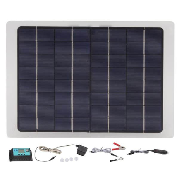 10W Solcellepanel Lader Monokrystallinsk 18V 50A Dual USB KLB