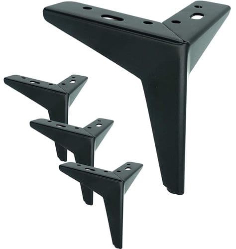 10 cm møbelben i metall, 4 stk. diamantformede bordben i metall