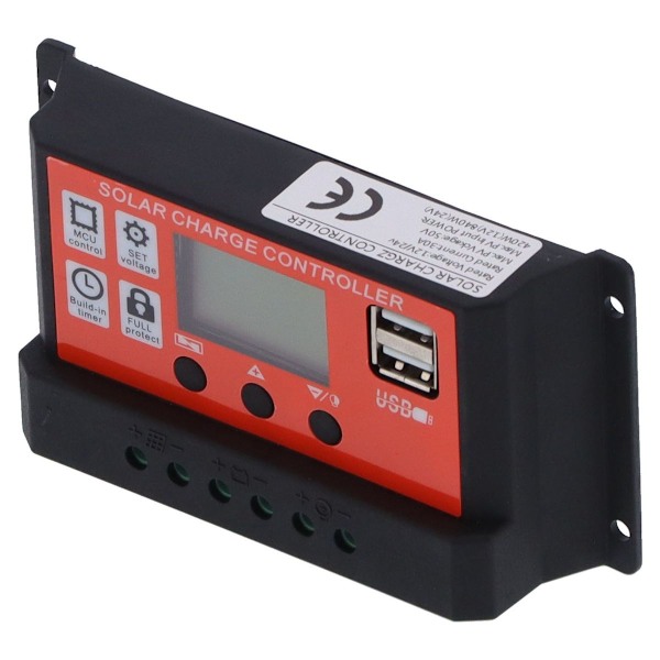 30A 12V 24V PWM Solcellsladdningsregulator Intelligent LCD KLB