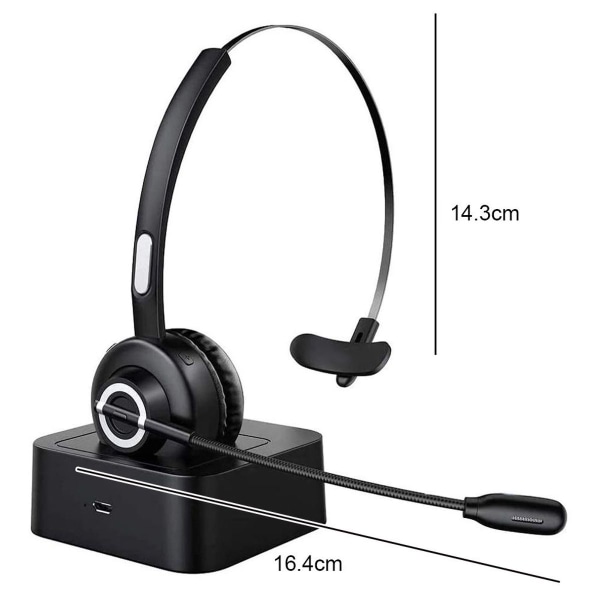 Tecknet Bluetooth -headset med mikrofon, PC-headset med AI brusreducering, KLB