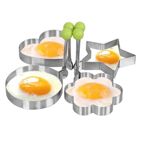 Kreativ fire former i rustfritt stål stekt egg pannekakeform Hjem DIY KLB
