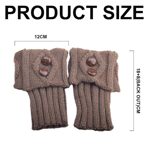 2 par dam vinter varma stickade boots manschett strumpa kort ben combo 4 KLB