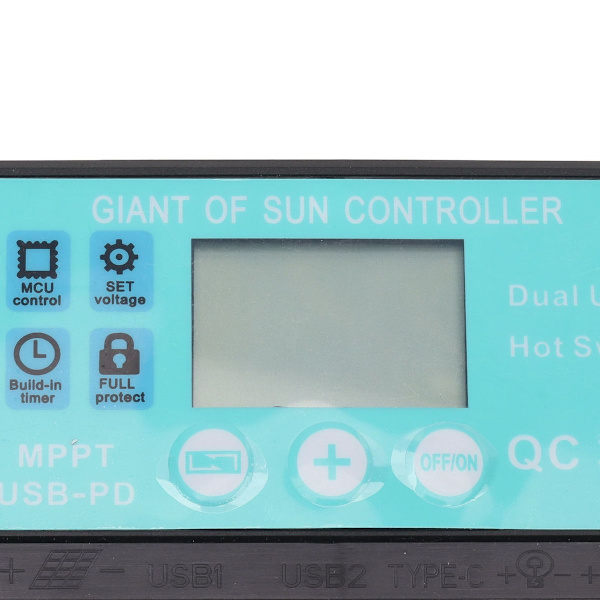 Solcelle-ladecontroller med dobbelt USB-udgang til hurtigopladning