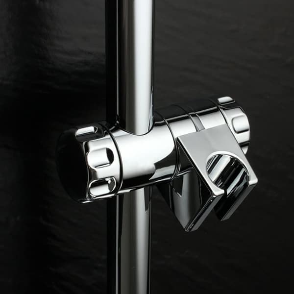 Krom brusehovedholder, 25 mm, med klemmer, til 25 mm brusebom -