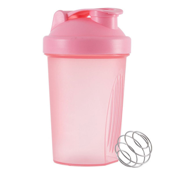 Shakerflaska med vispbollar, shakerkoppmixer för rosa