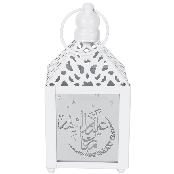 Ramadan-lampa i järn, hängande LED-ljusprydnad för hemfest KLB
