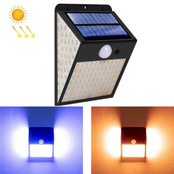 LED Solar Sensor Lys Vanntett Smart Lys Kontroll Vegglys Varm Hvit
