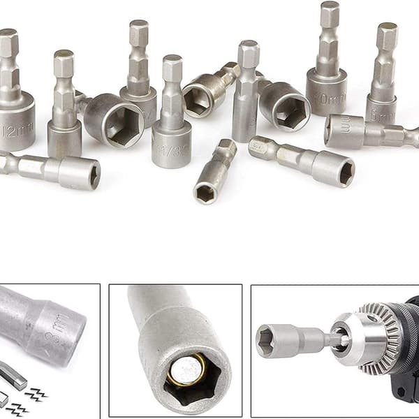 10 st 6-19 mm skruvmejselbitadapter Hex handborrmaskinförare