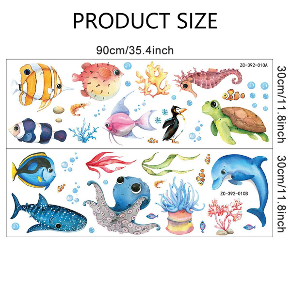 Under The Sea Dekorativa Peel and Stick Fish and O' Wall Stickers KLB
