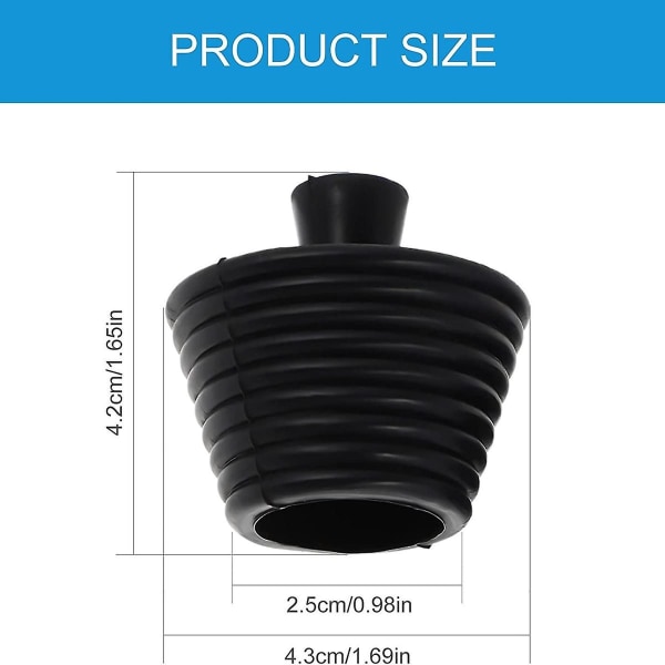 2 STK Universal silikon vaskeplugger (svart)