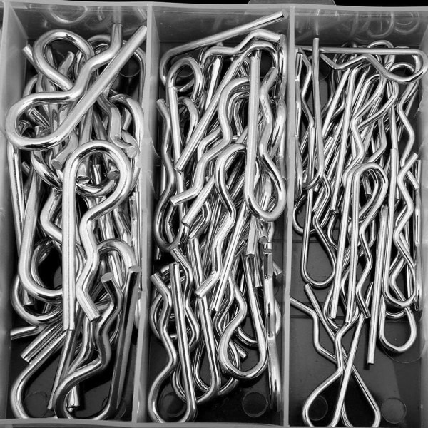 150 stk. R-clips fastholdelsesnåle, fjederpinde, fjeder cotter pin sortiment KLB