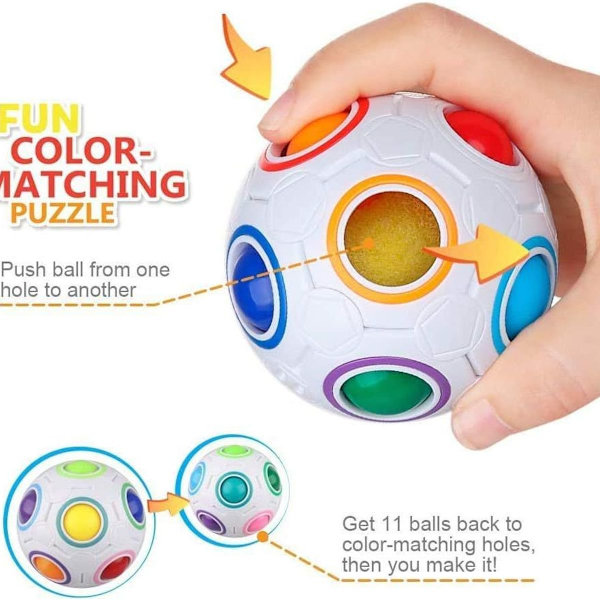 Regnbue Ball Fidget Ball Puslespill Ball Magisk Terning Leker Stressavlastende Spill KLB