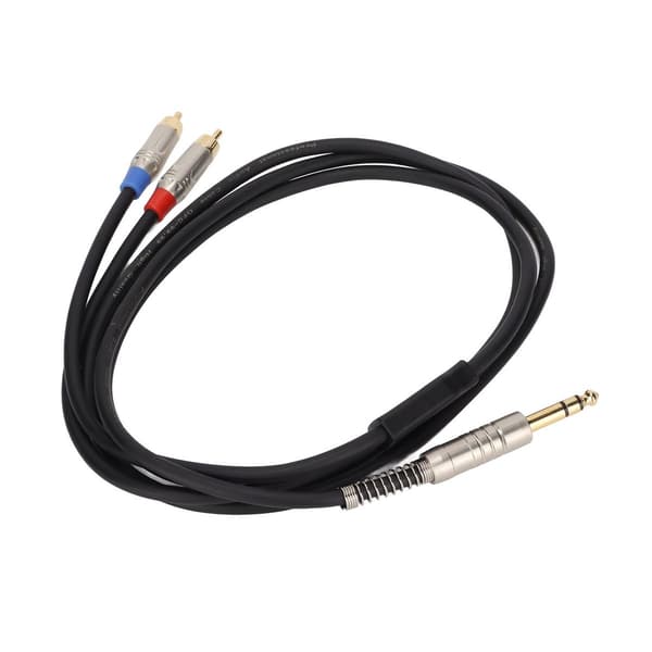 1/4\" TRS han til dobbelt RCA han, 6,35 mm TRS han KLB