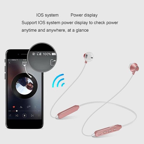 Bluetooth-hörlurar sport i örat, Bluetooth 5.0 vit