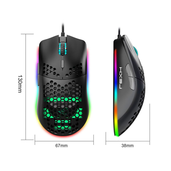 Gaming mus med 6400 DPI optisk sensor, gaming mus 6 programmerbar