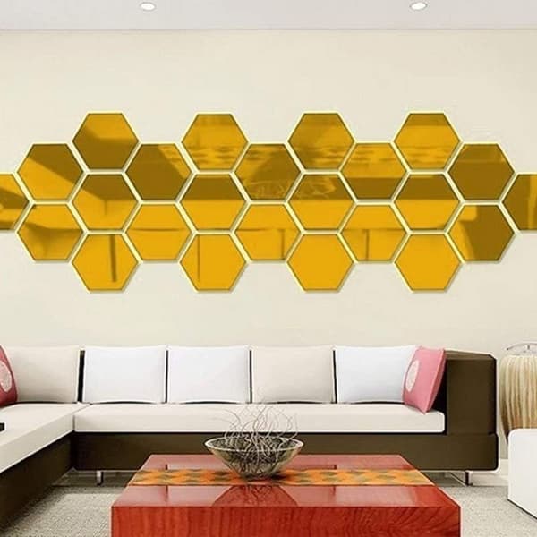 Hexagonala akrylväggsdekaler Heminredning