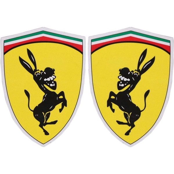 1 par Funny Donkey Snake Dog Pattern 4,5*5cm Reflexive Car Sticker Cover Kompatibel för Ferrari-