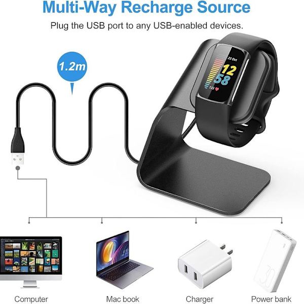 Fitbit laddningsstation - snabb, aluminium, USB