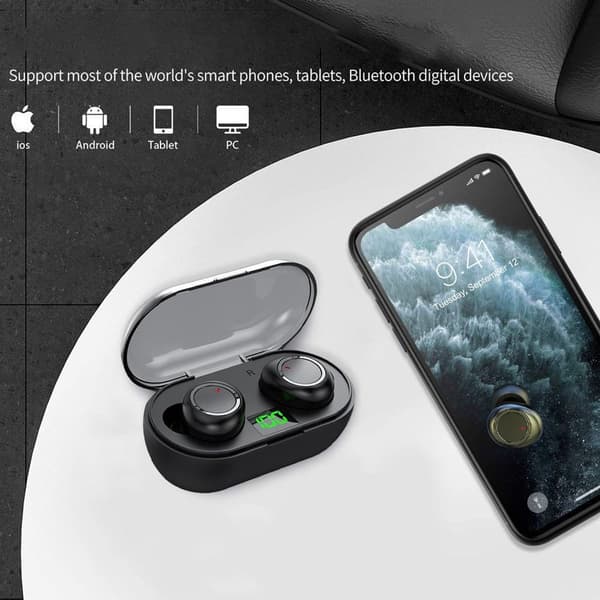 Trådløse Bluetooth-høretelefoner, Bluetooth 5.3 In-Ear Sort