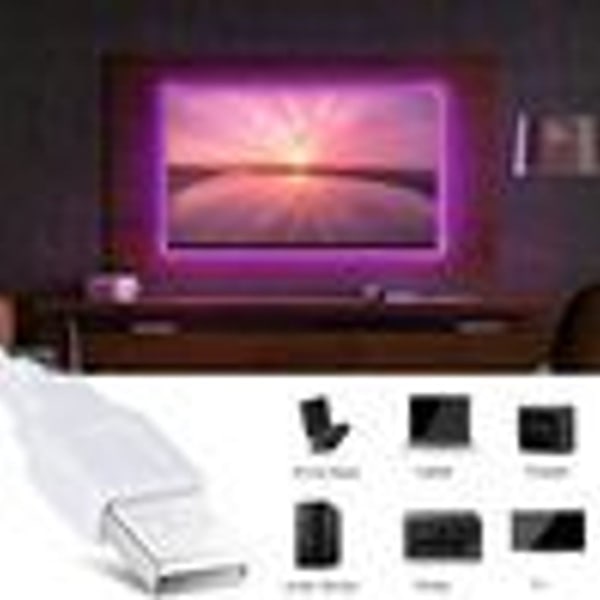 LED-remsa 5m USB LED-remsa, RGB LED TV-bakgrundsbelysning LED-band 16 KLB