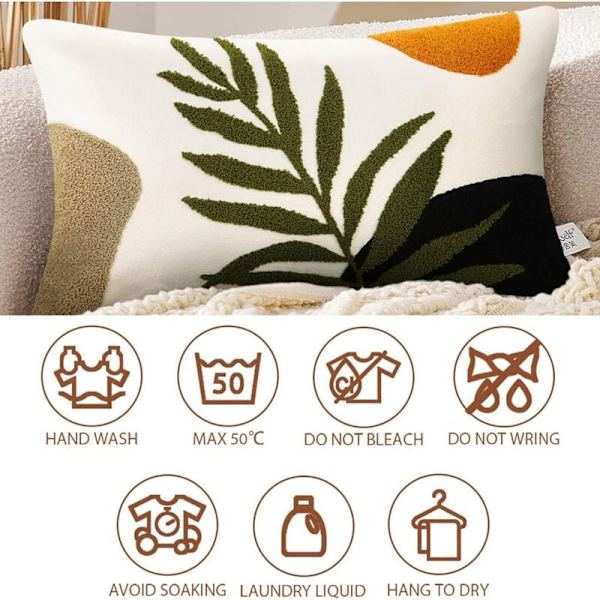 Set med 2 i planter brodert putetrekk, skjult glidelås putevar, sofa putetrekk for hjem stue soverom (G, 30x50cm) KLB