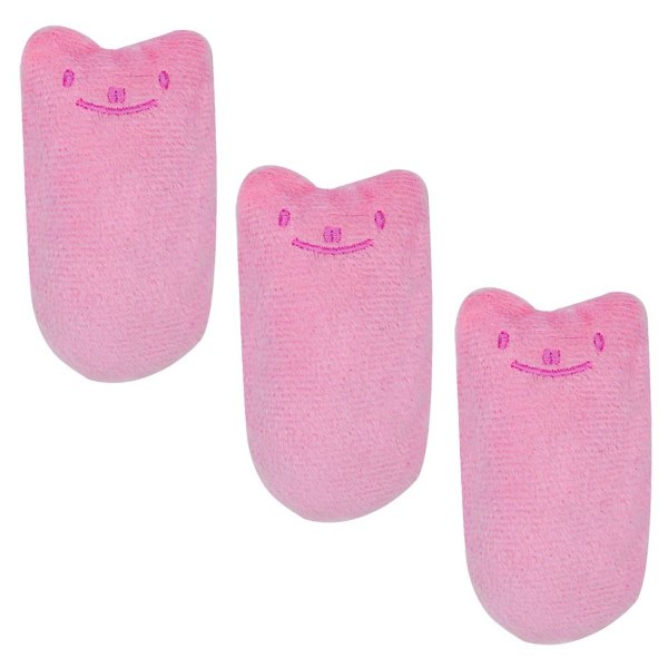 3-pack katt leksaker plysch katt tuggleksak tänder rengöring rosa KLB