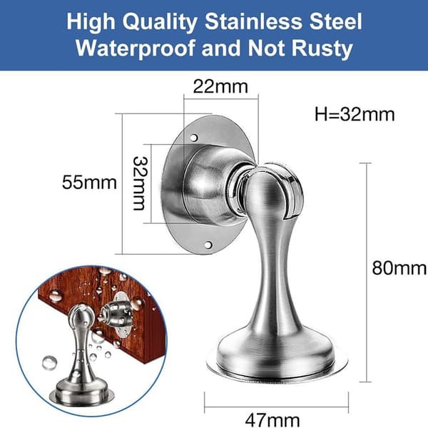 Magnetisk dörrstopp Borstad nickel Magnetisk dörrstopp