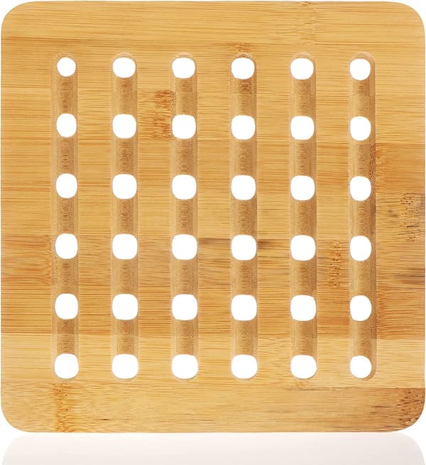2x Bambus Trivet - Holdbar Trivet til Gryder - Pander - Trivet - Trivet