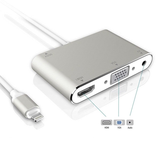 1080p Lightning till HDMI VGA Audio Video Adapter Converter för Apple KLB