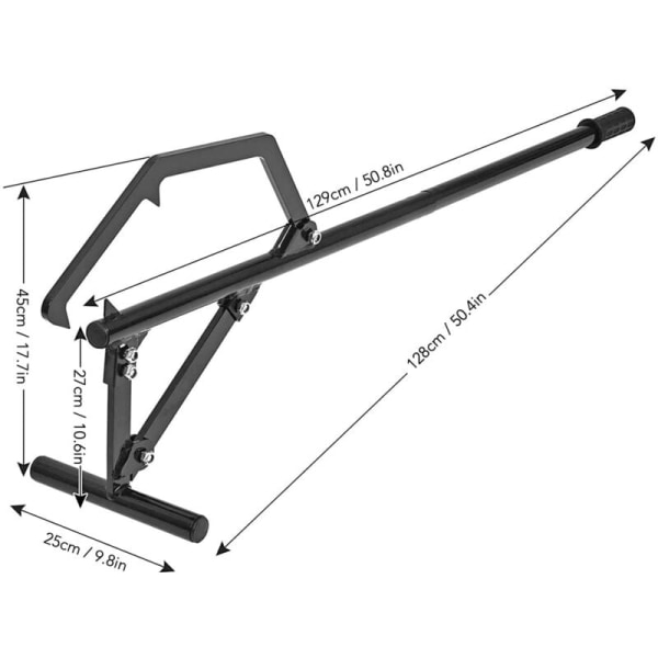 Log Lifter 51 tommer, Justerbar Vippekrog Skridsikker Gummigreb Rulle Log Lifter til Gård KLB