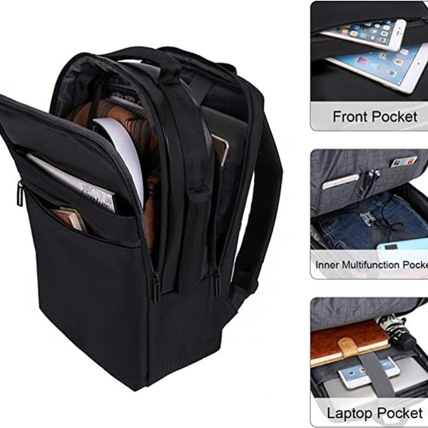 Vandtæt 15,6 tommer business laptop rygsæk med USB-opladningsport