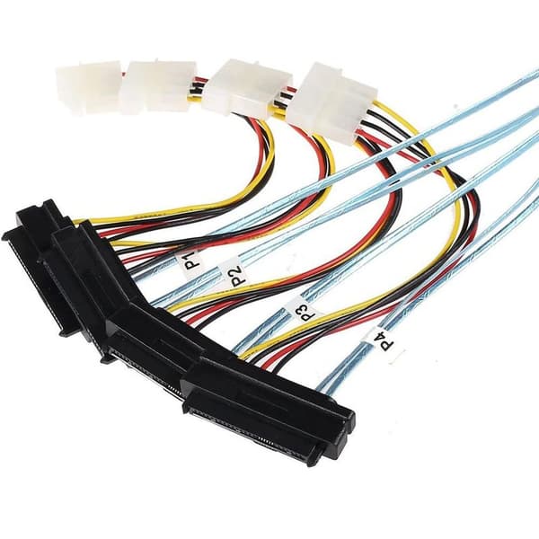 Intern Mini SAS SFF-8643 til (4) 29-bens SFF-8482-stik med