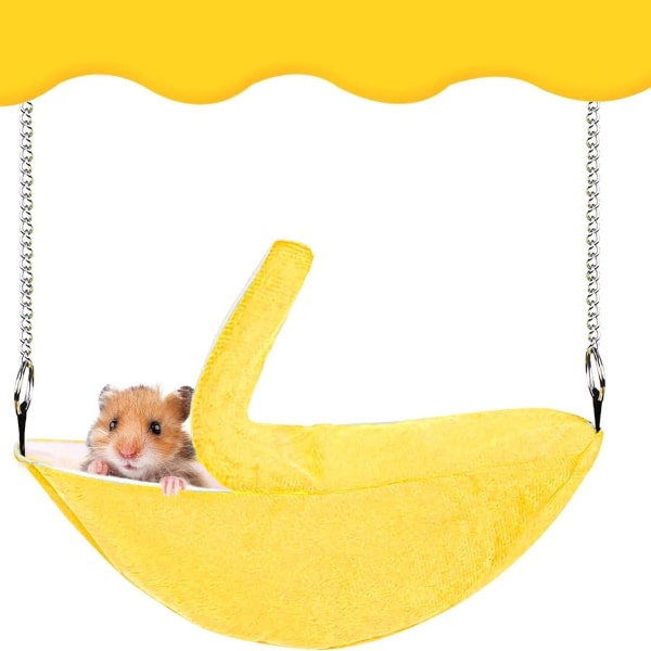 Banan Hamster Seng Hus Lille Dyr Varm Hængekøje Hus Bur Tilbehør Mus KLB