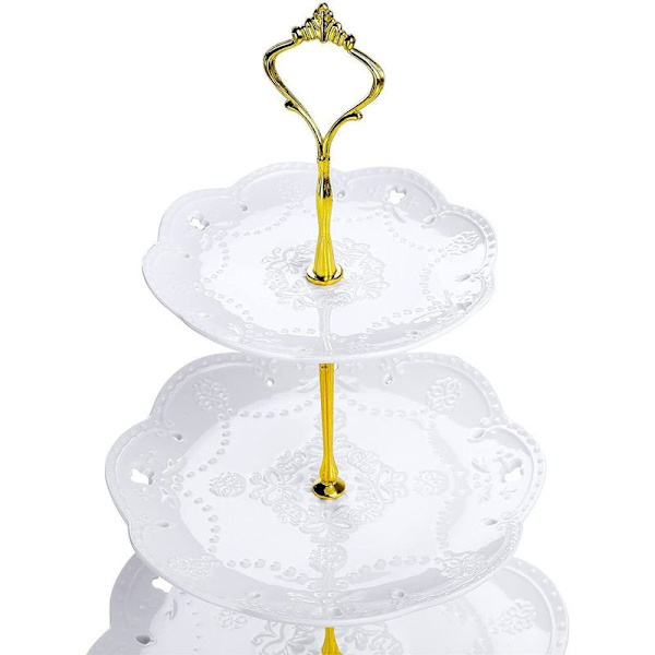 3-delt cupcake, ostefad, cupcake dessertstand, kagefad