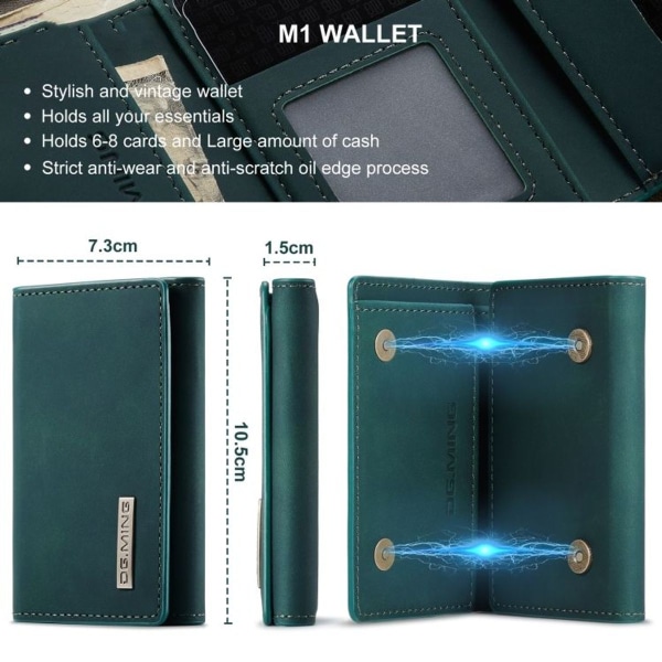 M1 Series Magnetic Tri-Fold plånbok (grön)