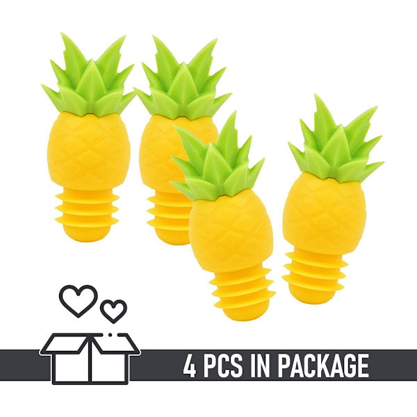 Sjove ananas vinprop til flasker, genanvendelige silikoneprop til flasker, der ikke går i stykker