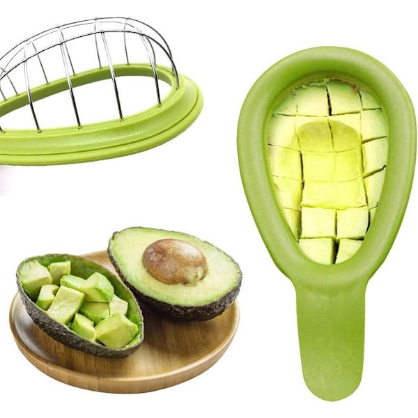 Set med 2 4-i-1 avokadoskärare, avokadoskalare och avokadohackare i miljövänlig ABS, ergonomisk verktygssats för avokado, mango, kiwi