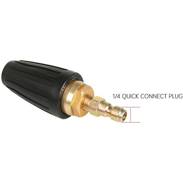Roterande turbospraymunstycke, 1,8 GPM 3000 PSI 035 för högtryckstvätt, 1/4\" roterande turbospraymunstycke snabbkoppling, högtryckstvätt tillbehörssats KLB