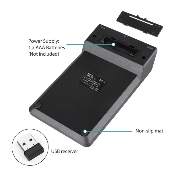 Numeriskt tangentbord, trådlös USB-siffra, 2,4 GHz, 18 tangenter, Mini