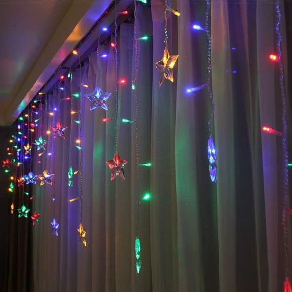 LED-gardinlys 1,5m x 0,5m USB 48 LED-stjernestrenglys