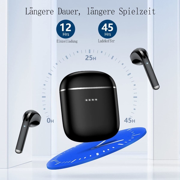 Bluetooth In-Ear hovedtelefoner, trådløse Bluetooth 5.3 HiFi stereo hovedtelefoner