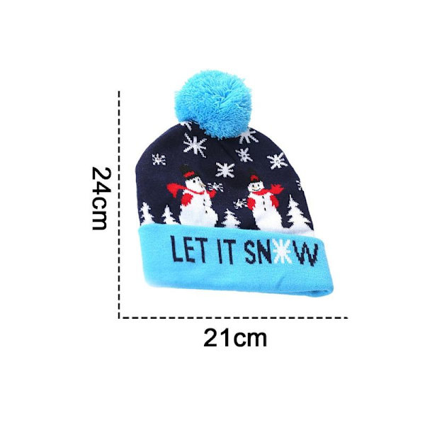 Lysende julehat, julehat med LED-lys, stil 4