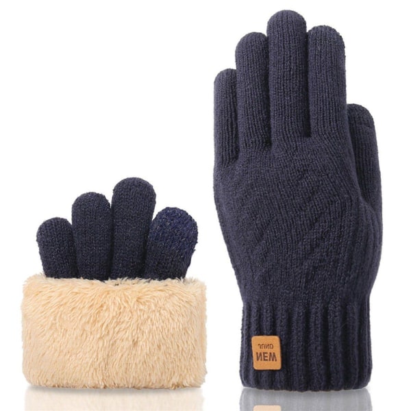 Winter warm gloves, women's knitted gloves, thick lining