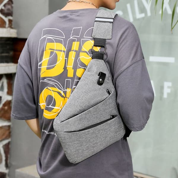 Multificka crossbody, herrbröstväska, stöldskyddad bröstväska