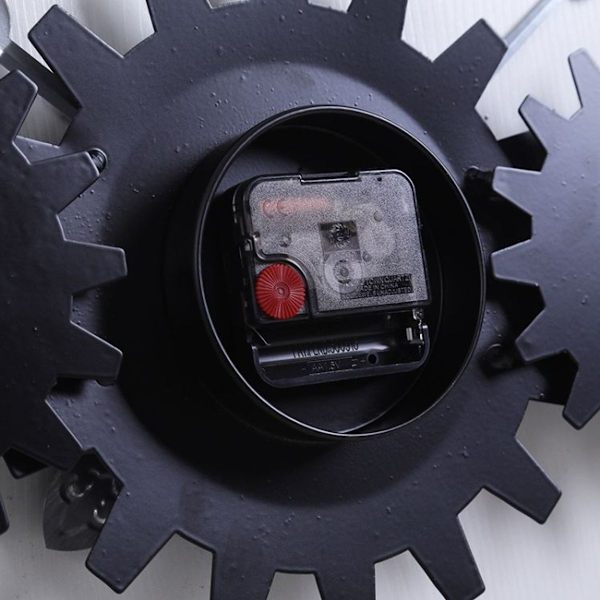 40 cm Jern Gear Væg Ur Stue Køkken Lydløs Stort Væg Ur Kunst Ur (Retro