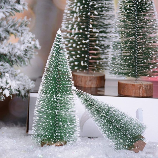 TheStriven Pakke med 10 Mini juletræ kunstigt lille fyrretræ med KLB