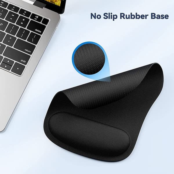 2 stk musematte med håndleddsstøtte Ergonomisk smertelindring Svart