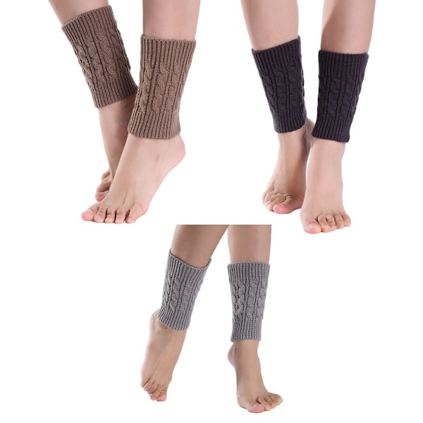 3 par dam vinter varma stickade boots manschetter strumpor kort ben combo 2 KLB